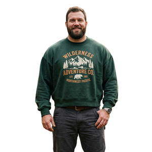 Felpa Casual da <span class=keywords><strong>Uomo</strong></span> con Stampa Vintage di Orso di Montagna, Stampa Digitale Personalizzata Kornit, Oversize, Autunnale - Product Image 1