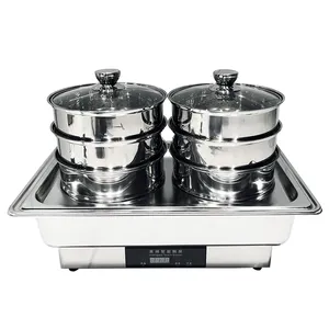 Hotel insulation supplies catering equipment electronic steam oven stainless steel double steamer