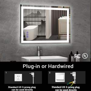 EE. UU. Stock 24X36 luces de espejo de baño Led antiniebla regulable espejo de tocador de baño para función de memoria de pared con Etl - Product Image 3
