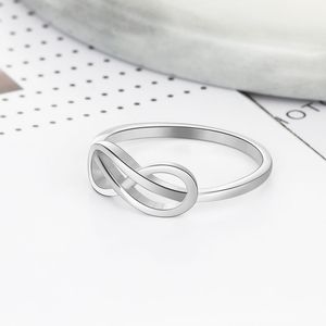 RINNTIN GSR12 Venta al por mayor Infinity Symbol 925 Anillo de plata esterlina Anillo simple personalizable Anillo de Bodas de compromiso - Product Image 4