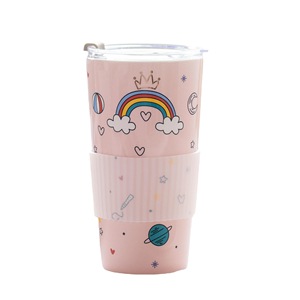 แก้วกาแฟเซรามิคลายการ์ตูนรุ้งพร้อมหลอดดูด แก้วน้ำน่ารักสำหรับสาวๆ ขายส่ง - Product Image 6