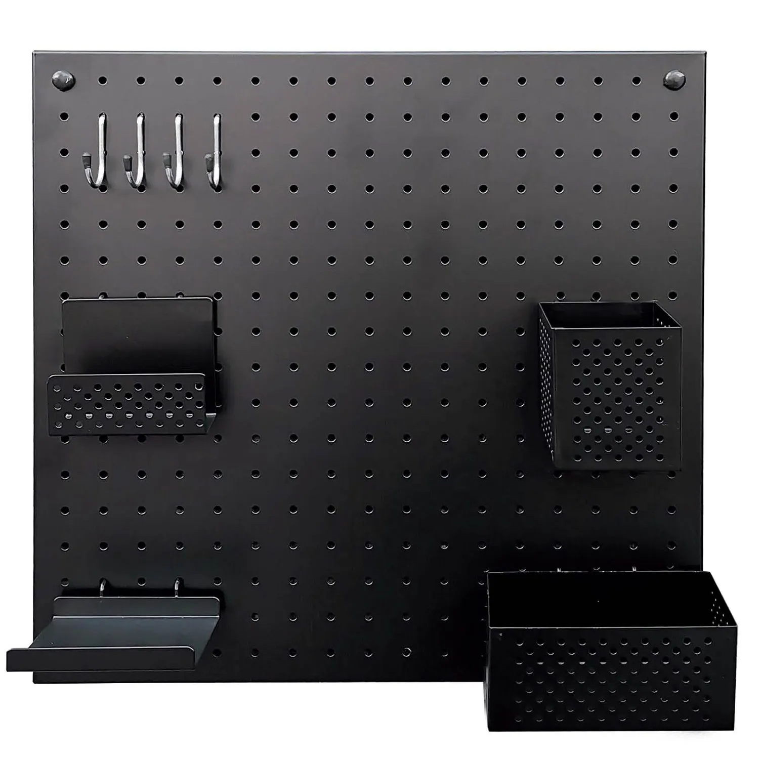 Customizable wall mount kitchen toy hanger with hooks display steel square metal pegboard