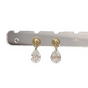 Ramdut impex Lab Grown Diamant เพชร Drop ต่างหู10K แข็งทอง IGI ได้รับการรับรองสี D unisex - Product Image 3