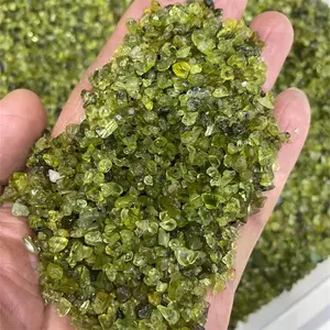 Nuovi arrivi 3-5mm pietra di cristallo sfusa ghiaie naturale verde peridoto trucioli di cristallo per regalo