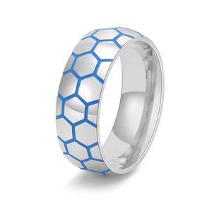 Cincin Sepak Bola Luminous 2026 Pria Baja Anti Karat Pola Heksagonal Gelang Olahraga Perhiasan Fashion untuk Penggemar Grosir - Product Image 4