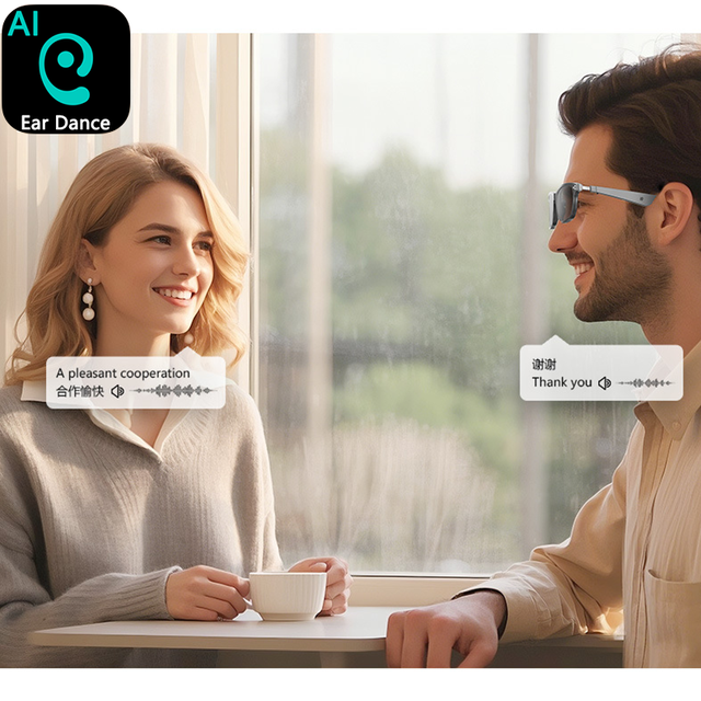 AI Smart Translation Glasses 164+ Languages Magnetic Multi-purpose Frame Myopia Friendly Outdoor Wearable Ship in Stock YJ009A