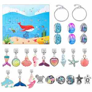 2025 Trendy Silver Titanium Christmas <b>Blind</b> Adjustable Bracelet Fashion Jewelry Set Charms Women's Gift for Jewelry Making Toys - Product Image 3