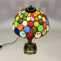 Lampe de table/bureau LED 12 pouces Sensmuel en alliage, style rétro européen, avec vitrail coloré en forme de figurine d'église