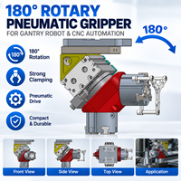 Pince pneumatique rotative à 180 degrés pour robot portique, machine CNC, chargement et déchargement automatiques, automatisation de la fin de bras