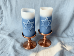 Diffuseur électronique de bougie hexagonal bleu graduel - Décoration de meubles, <span class=keywords><strong>sans</strong></span> <span class=keywords><strong>flamme</strong></span>, sûr - Product Image 1