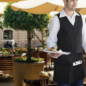 Bán Sỉ Tạp Dề Nửa Màu Đen Tùy Chỉnh Cho Cửa Hàng Hoa Khách Sạn Thẩm Mỹ Viện Tạp Dề Nửa Người Bồi Bàn Nhiều Túi LOGO Tùy Chỉnh Cho Nhà Bếp Màu Đen - Product Image 5