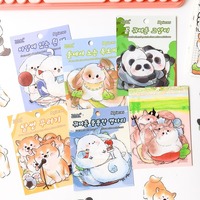 Lot d'autocollants de Noël mignons en forme de dessins animés pour animaux domestiques, découpés, pour cahiers et décorations murales, autocollants en papier brillant lavables et auto-adhésifs