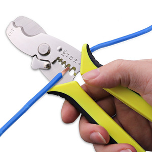 Wire Cutters Cable Strippers Stainless Steel Electrician Shears Yellow Industrial Grade AWG 14 12 10 8 - Product Image 1