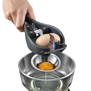 Séparateur et ouvre-œuf portable multifonction en acier inoxydable avec séparateur de jaune et blanc, outil de découpe de coquille d'œuf et de brisage de coquille - Product Image 5
