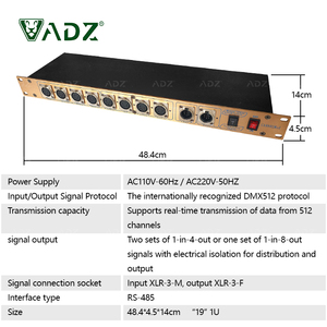 ADZ <strong>DMX512</strong> Lighting signal Control 8 Channels Module Dmx Splitter - Product Image 3