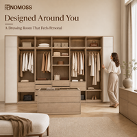 Dressing moderne et minimaliste sur mesure pour chambre et villa, avec étagères réglables, tringles de suspension et tiroirs
