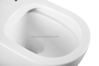 WC suspendu sans bride de style européen moderne - Citerne encastrée en céramique pour projets de salles de bain de luxe, gain de place