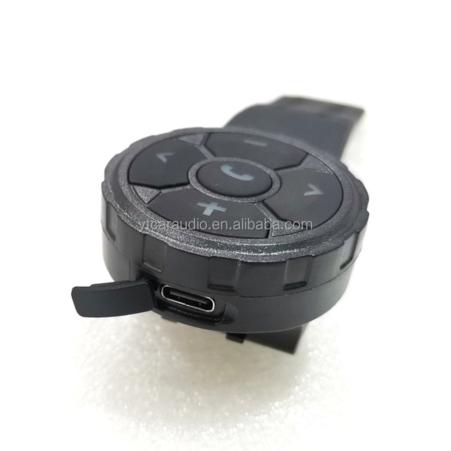 Universal Bike Steering Wheel Control Button Wireless 6 Button Bicycle Motorcycle Remote Control LED Light Black for Mobile