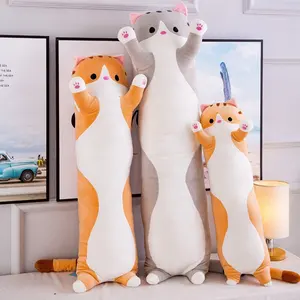 Big Sizes stuffed animal toys Cute Cat Plushie Sofa Cushion home decoration Soft Long body cat shape hugging plush pillows