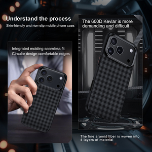 เคสโทรศัพท์ Laudtec ใยอะรามิด รองรับการชาร์จแบบแม่เหล็ก ป้องกันแรงกระแทก สำหรับ iPhone ดีไซน์หรูหรา รับผลิตแบบ ODM OEM - Product Image 2