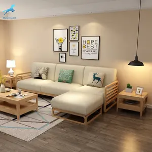 Venta directa de fábrica, muebles de estilo nórdico cómodos, sala de estar, Color madera maciza, sofá para sala de estar