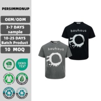 T-shirt graphique vintage délavé pour homme, style Bauhaus, imprimé cercle vieilli, 100 % coton, manches courtes, streetwear, vente en gros OEM/ODM