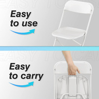 Chaise pliante en plastique blanche empilable pour événements, vente en gros, pas cher, pour mariage en plein air