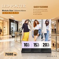 Pantalla LED Plegable P1.86 de 640*1920mm, Señalización Digital de Pie para Publicidad, Alto Brillo, Control por Aplicación Móvil, HD