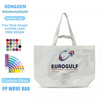 Sac de courses promotionnel en PP tissé recyclé personnalisé, sac en polypropylène laminé avec design sur mesure