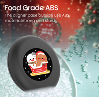 Étui d'aligneur de thème de Noël avec coussin en Silicone cadeau fermeture magnétique étui de protection buccale de nuit boîte de retenue