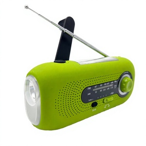 Portable 2000mAh <b>Mini</b> Emergency Radio with Solar & Hand Crank AM/FM/NOAA Built-In <b>Speaker</b> Camping Flashlight Plastic Power Bank - Product Image 2
