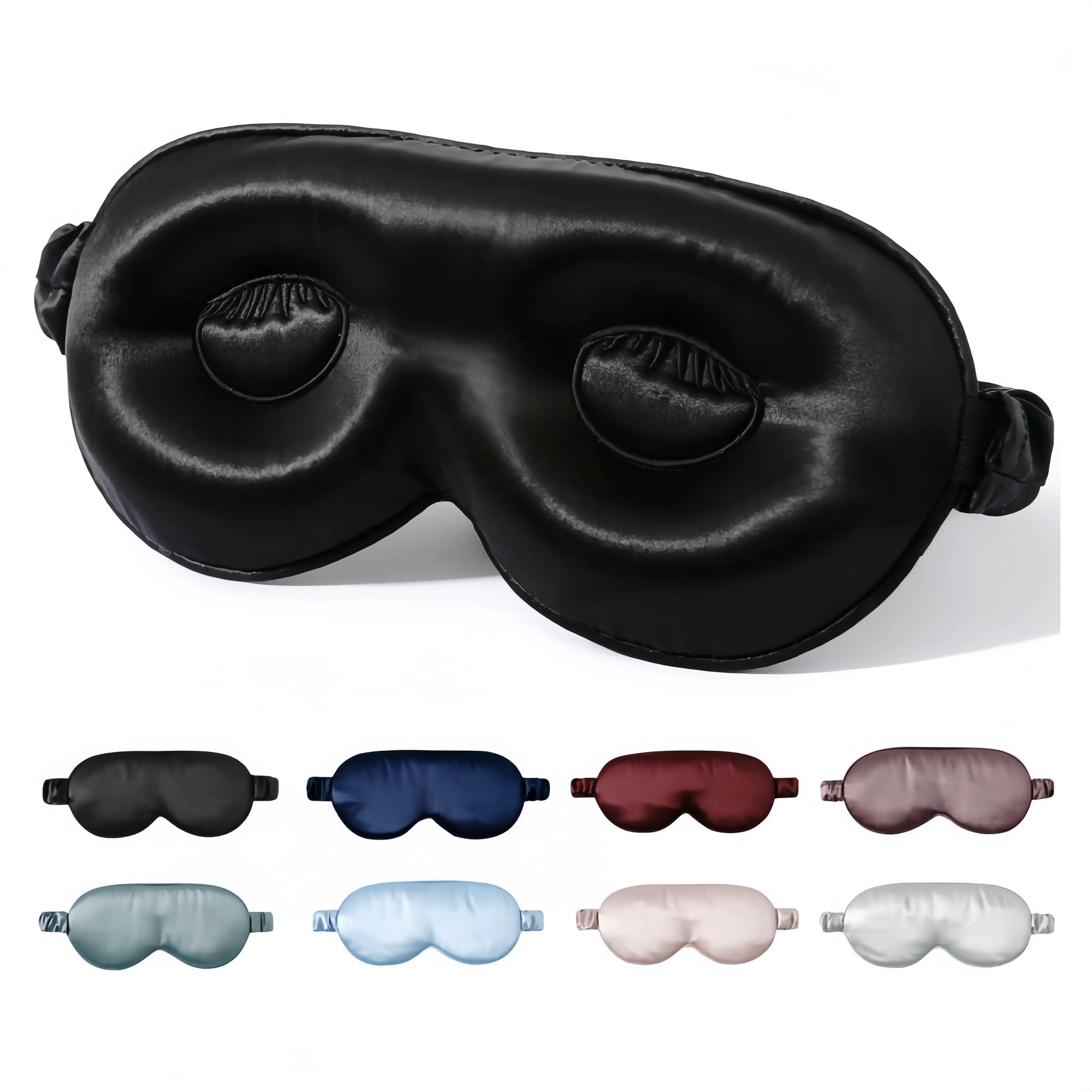 3D Pure Mulberry Silk Sleep Mask Adjustable Lash Eye Mask for Sleeping Soft Blindfold for Men and Women