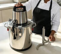 Machine à Fufu Robuste 20L en Acier Inoxydable, Broyeur d'Igname, Hachoir à Viande, Robot Culinaire Multifonction pour Foufou, Igname, Banane