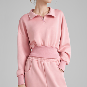 Women's half-<b>zip</b> outerwear sports <b>sweatshirt</b> with collar yoga wear - Product Image 4