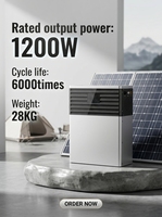 Système d'éclairage solaire domestique portable 1200W à onde sinusoïdale pure, tout-en-un pour usage résidentiel