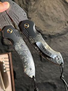 Cuchillo de bolsillo plegable multifuncional de alta dureza, herramienta portátil de autodefensa para el hogar y exteriores - Product Image 3