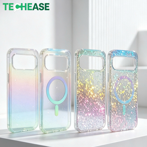 Étui magnétique personnalisé avec logo brillant pour Google Pixel 10 Pro XL, transparent, antichoc, avec bordure, vente en gros, fabricant de housses de téléphone - Product Image 5