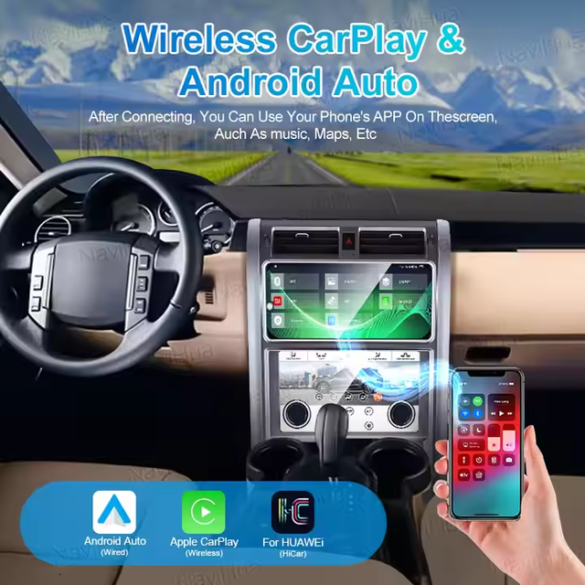Navihua GPS Navigation Radio Stereo Head Unit 13.3 Inch for Land Rover Discovery 3 Android Carplay Auto with AC Air Panel