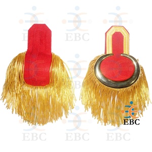 Nhà Máy Nhà hát epaulettes Bạc lưỡi liềm epaulettes với bạc thỏi rìa bạc trên vải màu xanh lá cây epauletten - Product Image 6