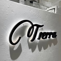 Letrero Personalizado para Exteriores de Acero Inoxidable Dorado con Retroiluminación, Letrero Metálico con Nombre de Tienda en 3D, Letrero con Logotipo Iluminado por LED para Publicidad