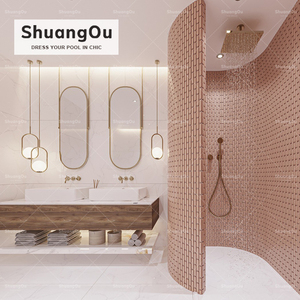 <span class=keywords><strong>Verde</strong></span> vert marbre pierre longue ovale mosaïque inde vert porcelaine carrelage décoration de la maison cuisine dosseret carreaux de céramique - Product Image 3