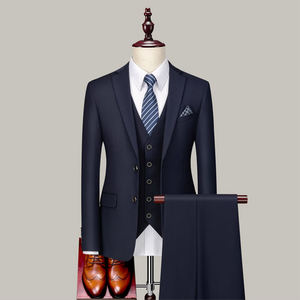 Abito da Uomo Su Misura Taglie Forti Tre Pezzi Stile Europeo da Ufficio e Cerimonia per Uomo Produzione Personalizzata Yimita - Product Image 3