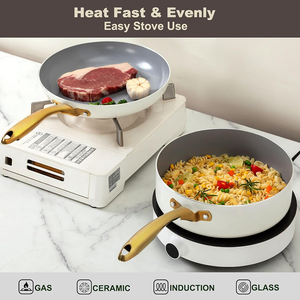 Ollas de Cocina de Diseño Moderno y Alta Calidad, Fáciles de Limpiar, con Tapas de Vidrio y Asas de Baquelita, Aptas para Lavavajillas y Horno - Product Image 6