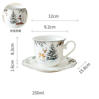 Service de table en céramique style rétro français, motif bonhomme de neige de Noël, assiette festonnée, tasse à café et soucoupe, style Ins, pour les fêtes