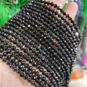 Hạt đá quý tự nhiên thật, mặt cắt, màu đen, kích thước 2mm 3mm 4mm, dùng làm đồ trang sức - Product Image 6