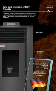 Estufa de Pellets de Madera Cilíndrica de 19.5 Kw, Independiente, para Uso en Interiores y Exteriores, Ecológica, Diseño Moderno, Chimenea Inteligente - Product Image 5