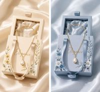 Nouvelle boîte à bijoux en carton ondulé écologique 2026 avec logo personnalisé, élégante pour boucles d'oreilles, impression quadricolore