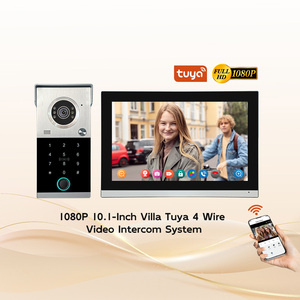 Videoportero Inteligente Tuya de 10 Pulgadas con Acceso por Huella Dactilar y Contraseña, Sistema de 4 Cables, Monitor Interior para Casas y Villas TY102-HTS F - Product Image 1