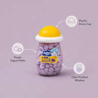 Boîte de collations probiotiques pour bébés aux fruits sucrés aromatisés à la fraise, fondants dans la bouche