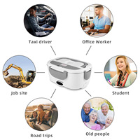 Boîte à lunch électrique auto-chauffante sans eau, avec ustensiles, double tension voiture/maison, chauffe-plat bento, vente en gros pour le bureau